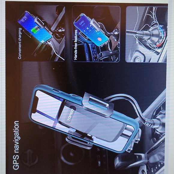 TOPGO CUP HOLDER SMARTPHONE CELLPHONE CRADLE Adjustable Gooseneck New - Picture 2 of 6
